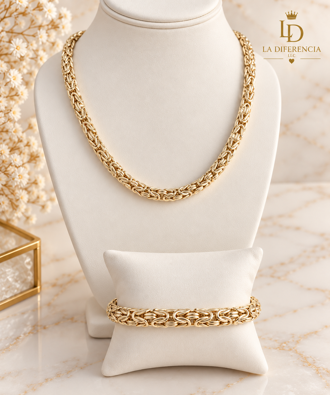 Set Bizantino Cadena + Pulso | Oro Laminado XP 14K