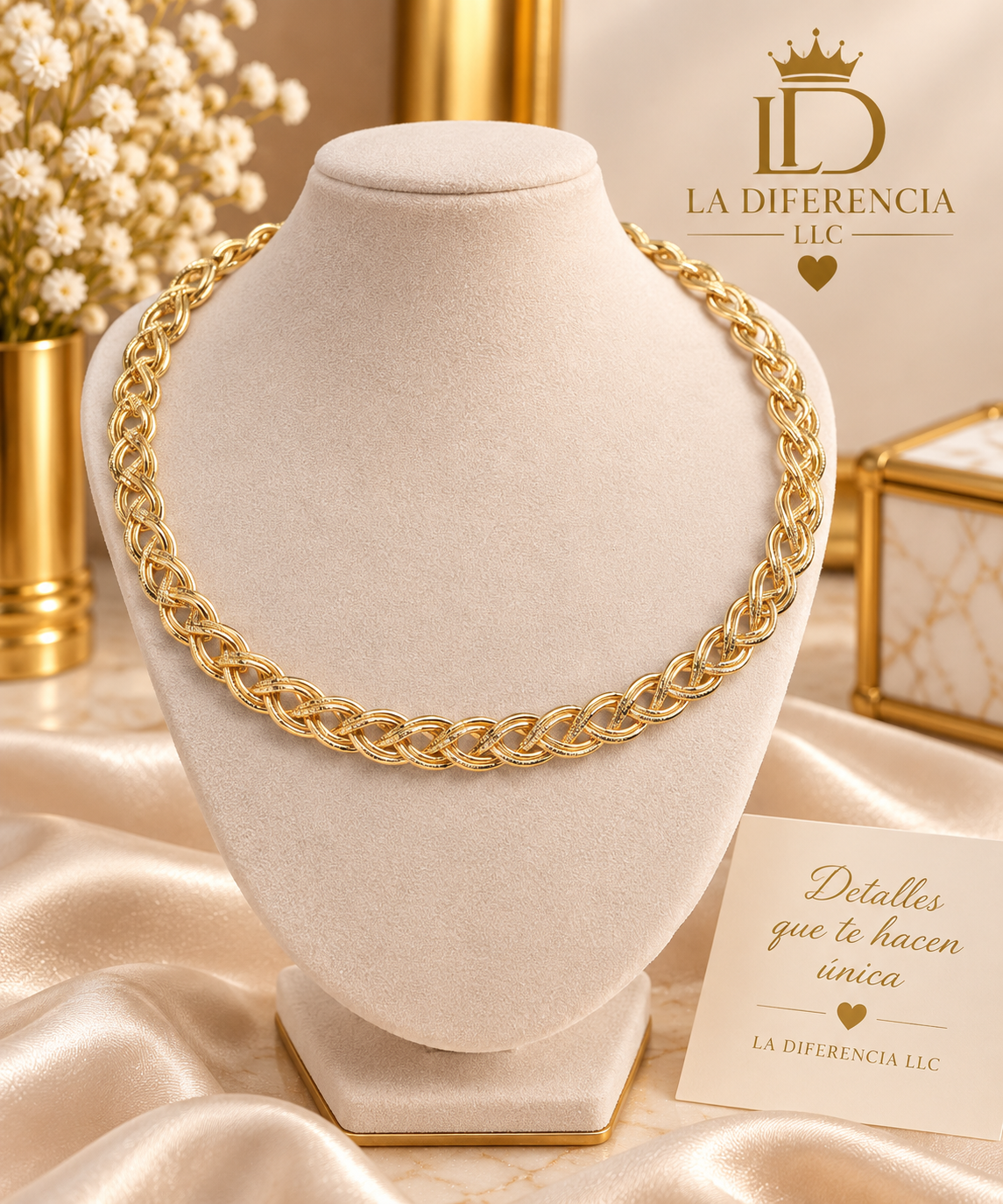Gargantilla Abierta Entrelazada – Oro Laminado XP 14K