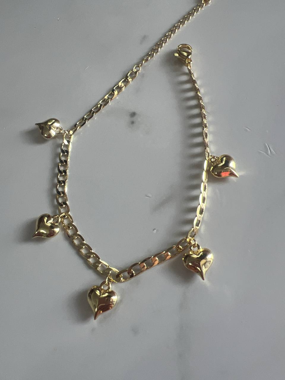 Tobillera de Corazones – Oro Laminado XP 14K