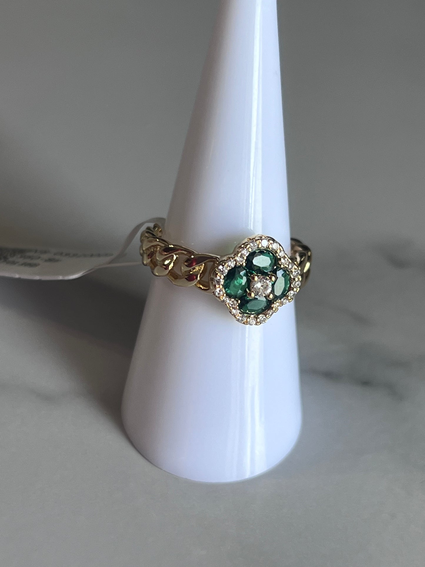 Anillo Dorado con Piedras rojo  – Oro Laminado XP 14K