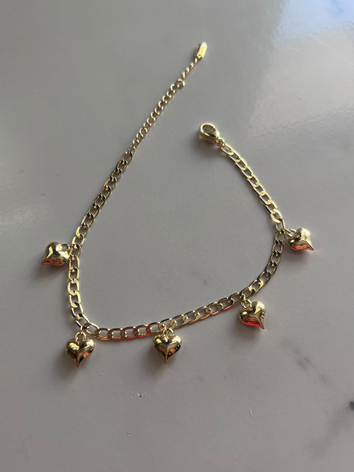 Tobillera de Corazones – Oro Laminado XP 14K