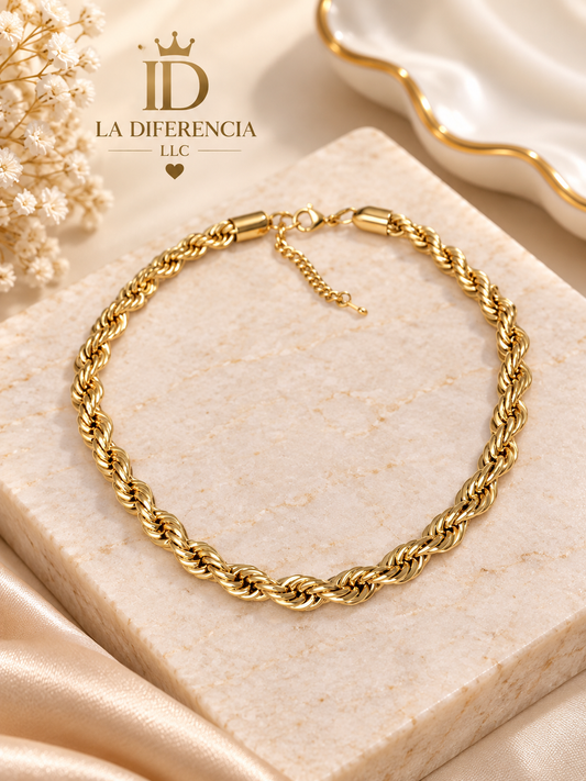 Cadena Cordón Dorada – Acero Inoxidable