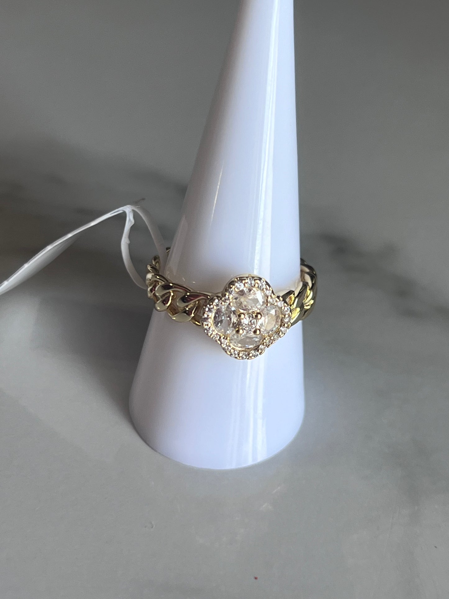 Anillo Dorado con Piedras rojo  – Oro Laminado XP 14K