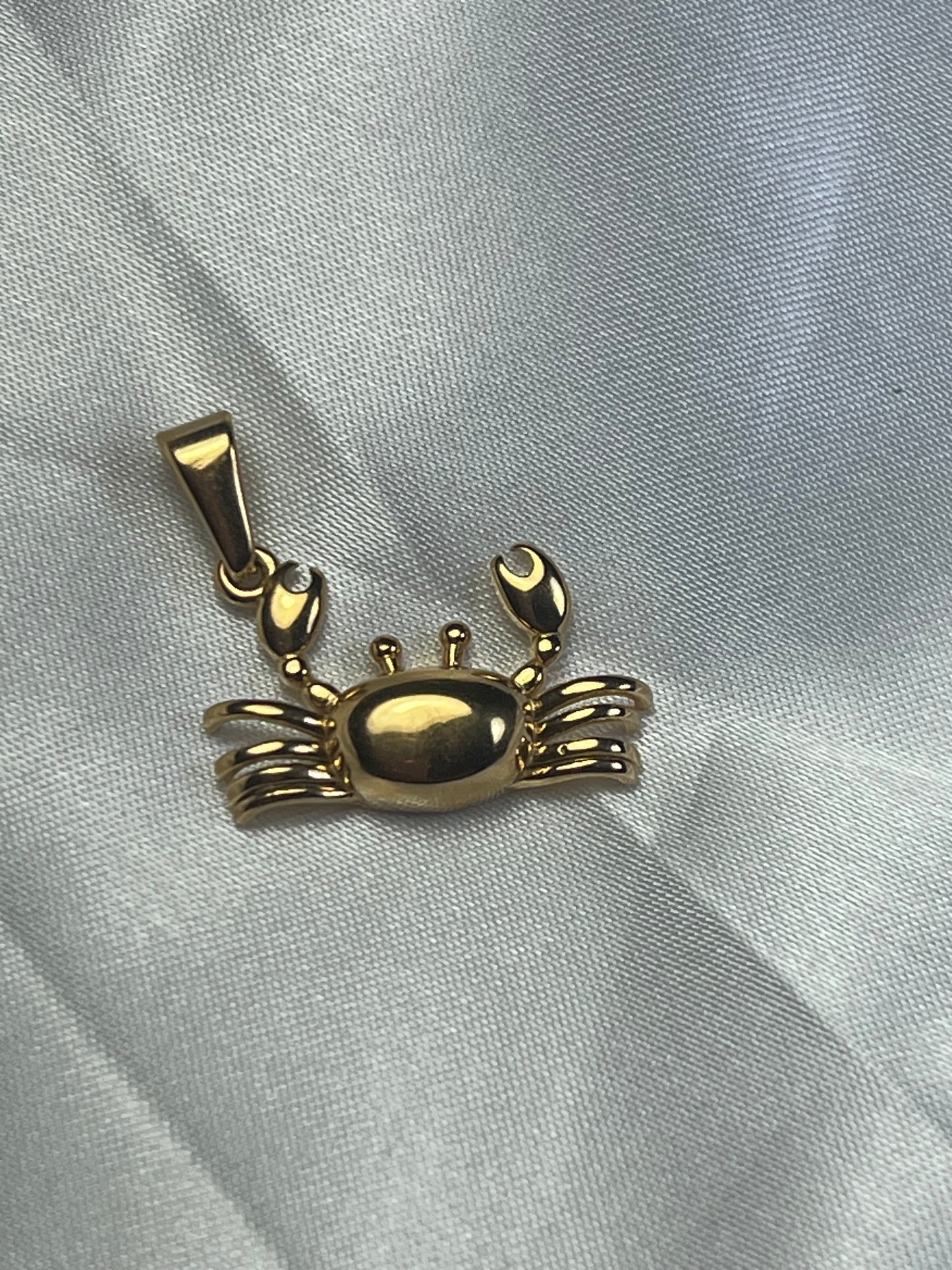 Dije Cangrejo Dorado en Acero Inoxidable | Elegancia Marina