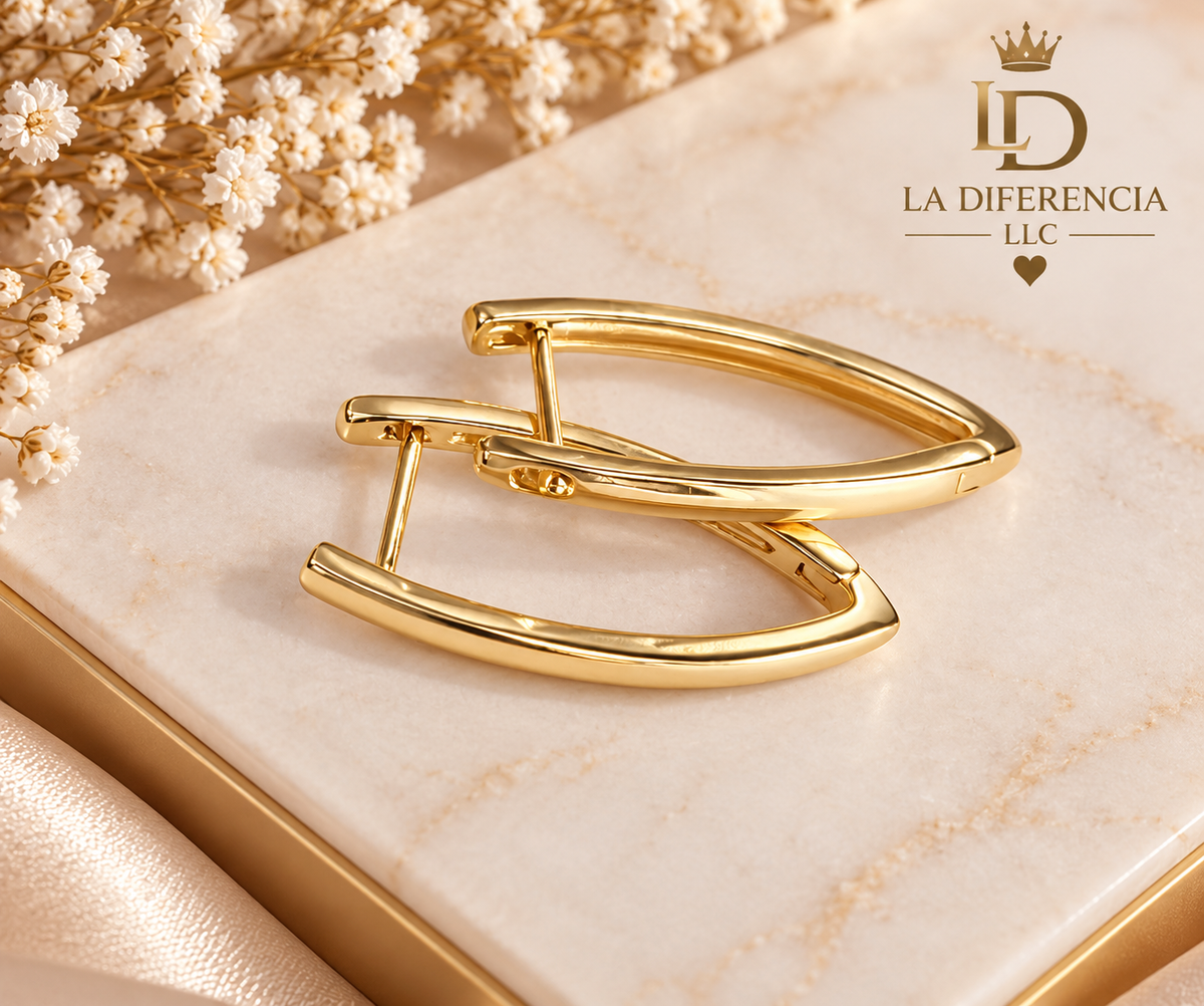 Aretes Geométricos Dorados – Oro Laminado XP 14K