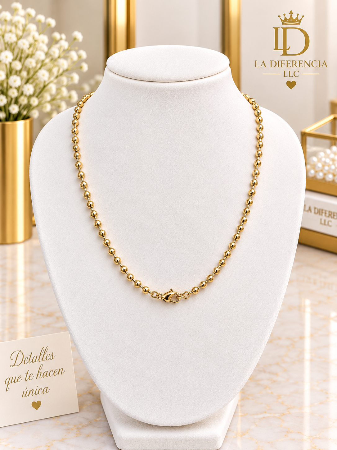 Cadena con Dije Sol Dorado – Oro Laminado KP 14K | 18”